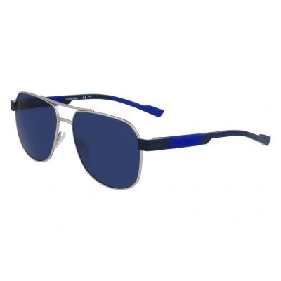 Image of Calvin Klein Men&#039;s Sunglasses CK23103S Gold with Solid Blue Lens
