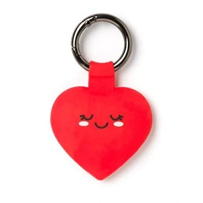 Image of Legami Keychain for AirTag, 3.8X5 cm, Silicone and Metal, Heart Theme, Customize your Device, Protects without Affecting the Signal
