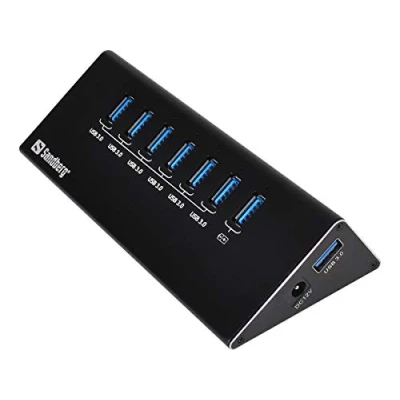 Image of Sandberg USB 3.0 Hub with 7 Ports, Black