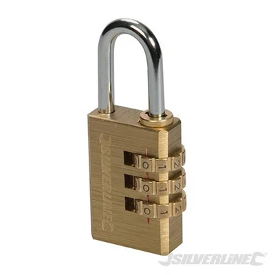 Image of Silverline Combination Padlock Brass 4 Digit