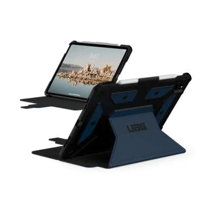 Image of URBAN ARMOR GEAR UAG Designed for iPad Air 10.9 inch Case 5th Generation 2022 Blue Mallard Rugged Smooth Exterior Multi Angle Viewing Folio w/Pencil Holder Metropolis SE Protective Cover