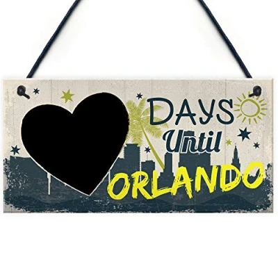 Image of RED OCEAN Chalkboard Holiday Countdown To ORLANDON America USA Hanging Chic Plaque Novelty Gifts For Friend