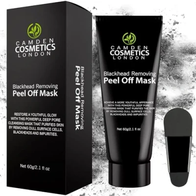 Image of Blackhead Remover Mask For Men &amp; Women Charcoal Face + FREE APPLICATOR Peel off Black Cleanser Purifying Mask, Extractor, Removal Cream, Exfoliating