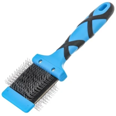 Image of GROOM PROFESSIONAL Double Sided Flexible Slicker Dog Brush Grooming for Dematting Ergonomic and Comfortable Pet Perfect Everyday Firm