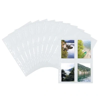Image of HERMA Photo Pockets for Ring Binder Albums, Acid Free, 9 x 13 cm Portrait Format, 80 Pockets, White