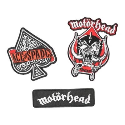 Image of Grupo Erik Set of 3 Patches Motorhead Iron On Patches, Sew Band Embroidery Applique for Clothing, Backpacks