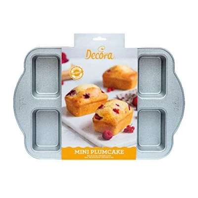 Image of Decora 75035 0075035 Mould 8 Mini Plumcake, Steel, Silver