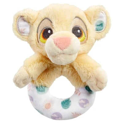Image of Rainbow Designs Official Disney Lion King Ring Rattle Soft Plush Simba Toy Perfect for Little Hands Gentle Babies 0 6 Months, Ideal Newborn Gift