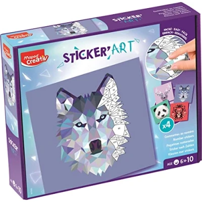 Image of Maped Creativ Sticker&#039;Art Stickers with Numbers, 400 for Creating Pictures of Origami Animals Creative Activity, Thinking and Concentration Age 6+