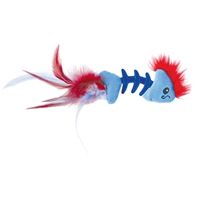 Image of Catstages Feather Fish Bone Catnip Filled Cat Toy