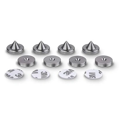 Image of PrecisionGeek Stainless Steel Speaker Spikes Cone 20mm dia &amp; Slim Pads Adhesive