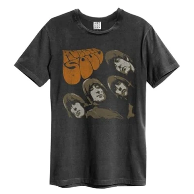 Image of Amplified Unisex Adult Rubber Soul The Beatles T Shirt (L) (Charcoal)
