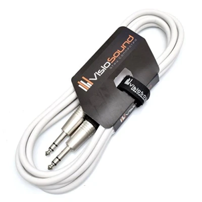Image of 6.35mm 1/4&quot; Stereo TRS Jack to Lead/Balanced Signal Audio Patch Cable (3m, White)