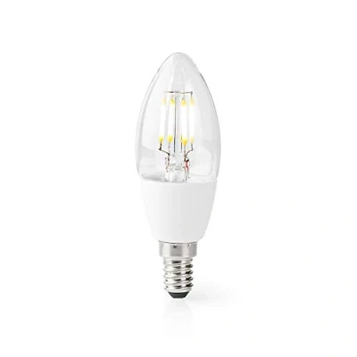 Image of Ex Pro E14 Candle WiFi Smart LED Retro Filament Light Bulb, Clear, for Alexa, Echo, Google Home, Dimmable, Timing, No Hub Required Warm White (2700K), 5W (40w Eq) 1 Pack
