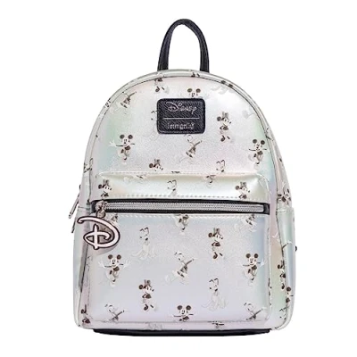 Image of Loungefly Backpacks Disney 100 Fab 5 Heritage Sketch Mini Backpack Silver