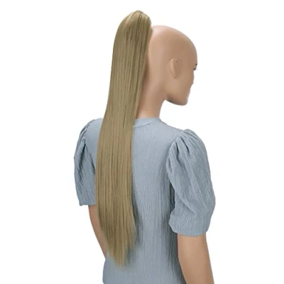 Image of CAISHA 28&quot; Extra Long Straight Ponytail Hairpiece Heat resistant Synthetic Fibres Blond H78
