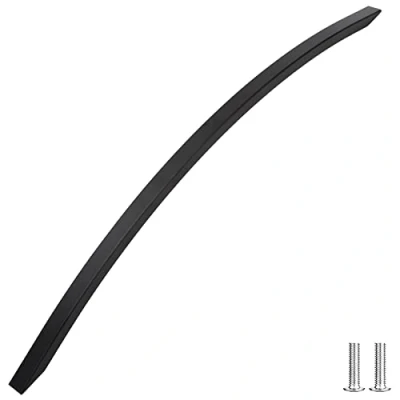 Image of Decoranddecor Slimline Kitchen Door Handles Cabinet Pulls Sleek Design Smooth Lines 320mm Matt Black