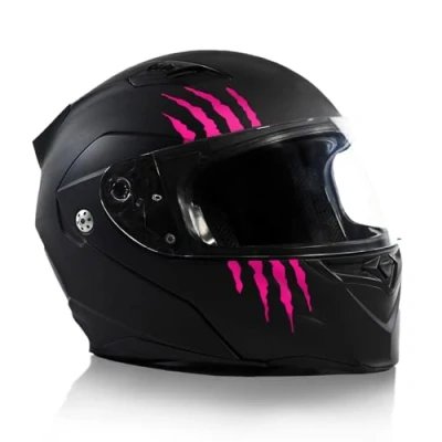 Image of Finest Folia Scratch Helmet Sticker, Set of 2, 7.5 x cm, Monster Claw Decoration for Motorcycle, Helmet, Car, Motorcycle Marks, Self Adhesive, Waterproof, K173 (Neon Pink)