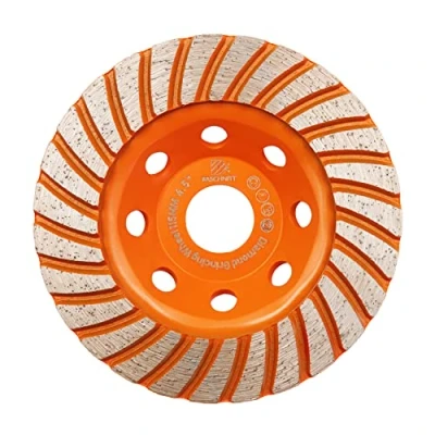 Image of Concrete Diamond Turbo Grinding Cup Wheel,BRSCHNITT 115mm Angle Grinder Row Cutting Wheel for Grinding/Polishing/Cleaning Surface Granite,Concrete,Stone,Cement,Marble,Rock