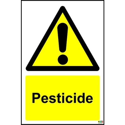 Image of Warning Pesticide Safety Sign Self Adhesive Sticker 300mm x 200mm