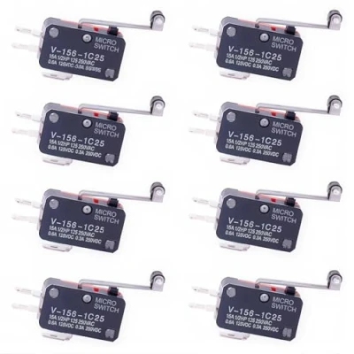 Image of CESFONJER SPDT Micro Limit Switch, Long Straight Hinge Lever, Push Button Momentary Actuator, (8 PCS Lever)