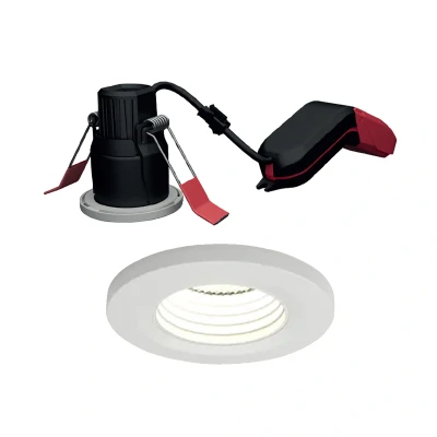 Image of Ansell Prism Pro Mini Fire Rated Anti Glare LED Downlight White Bezel with Insert
