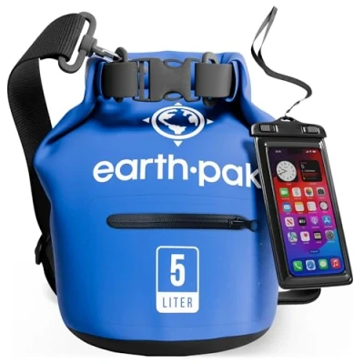 Image of Earth Pak Waterproof Dry Bag with Front Zippered Pocket Keeps Gear for Kayaking, Beach, Rafting, Boating, Hiking, Camping and Fishing Phone Case