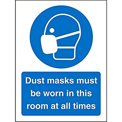 Image of Seco Dust Masks Must Be Worn in This Room at All Times Sign, 150mm x 200mm 1mm Semi Rigid Plastic
