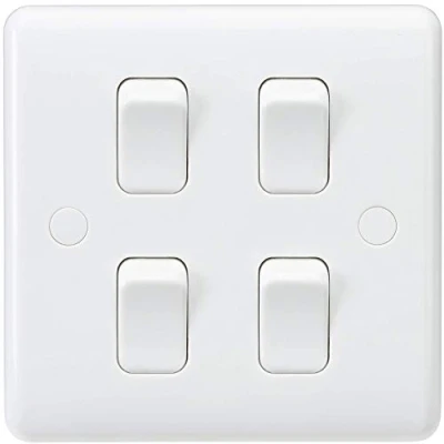 Image of KnightsBridge Curved Edge 10AX 4G 2 Way Switch (on single plate)
