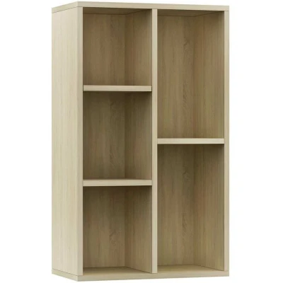 Image of vidaXL Book Cabinet/Sideboard Sonoma Oak 50x25x80 cm Engineered Wood