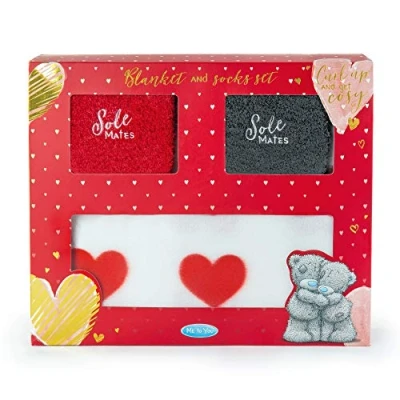 Image of Me To You Sole Mate His &amp; Hers Socks Blanket Gift Set