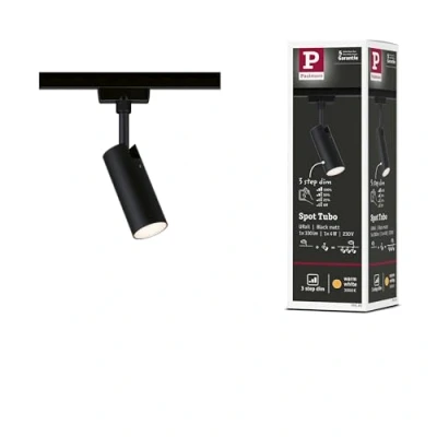 Image of Paulmann 95592 3 Step Dim Tubo URail LED individual spot 150lm 4W 3000K dimmable 230V black matt rail system