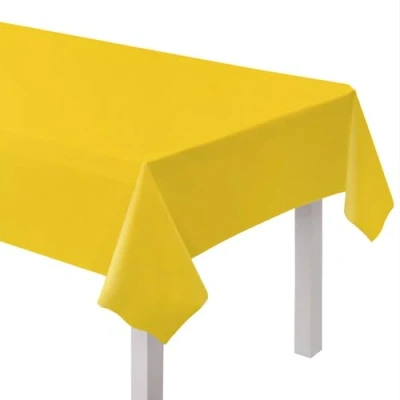 Image of Amscan 9915404 205 Buttercup Yellow Eco Friendly Recyclable Paper Party Table Cover 2.74m