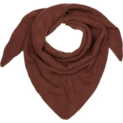 Image of styleBREAKER Ladies XXL Knitted Triangle Scarf Unicoloured with Checkerboard Pattern, Maxi Scarf, Triangular Warm Winter 01020047, Colour:Dark Brown