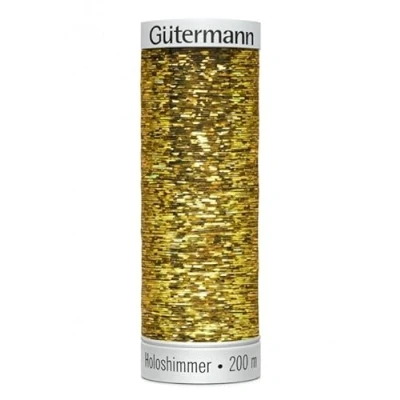Image of Gutermann Sulky Holoshimmer Embroidery Thread 200m 6007 Gold Each