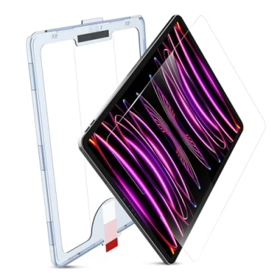 Image of MOBDIK Tempered Glass Screen Protector Compatible with iPad Pro 11 Inch (2022&amp;2021&amp;2020&amp;2018) &amp; Air 5th / 4th Generation (2022&amp;2020) Ultra Clear, Anti Scratch, Case Friendly, EZ Kit 1 Pack