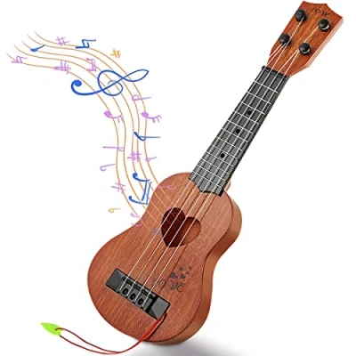 Image of TODARRUN Kids Toy Musical Ukulele Guitar Classical Instrument with 4 Adjustable Strings Mini for Skill Improving Play Early Educational Pre School Children