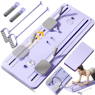 Image of Roller Wheel Training Board Pilates Reformer Machine for Home Abdominal Automatic Rebound Full Body Workout Equipment