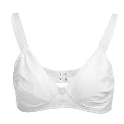 Image of Cotton Maternity Bra Front Open Breastfeeding Pregnant Women Nursing Bras for Breastfeeding[36/80 white]