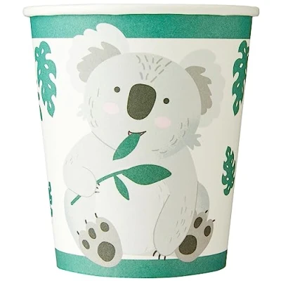 Image of Amscan 9908600 66 Koala Kids Birthday Party Paper Cups 8 Pack