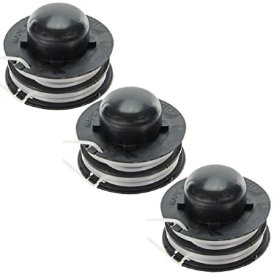 Image of SPARES2GO Dual Feed Trimmer Line &amp; Spool Head for Challenge Strimmer (Pack of 3)