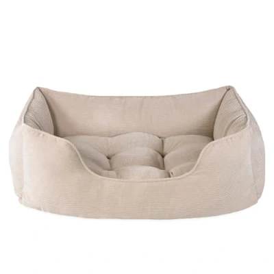 Image of Rosewood Cord Square Dog Bed, Beige, Large