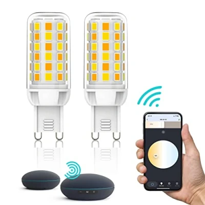 Image of G9 Smart WiFi Light Bulb 4W Alexa LED Bulbs Dimmable 2700K to 6500K Compatible with and Google Home, Voice Control, No Hub Required, “Smart Life APP, G9, 2er Pack