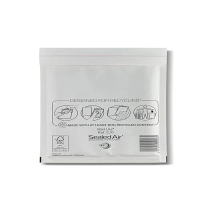 Image of Sealed Air Mail Lite Bubble Padded Envelopes Gold/White (White, C/0 (150 x 210mm) Box of 100)
