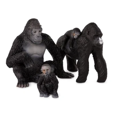 Image of Terra by Battat AN2826Z Family Small Gorilla Animal Toy Miniatures for Kids 3 Years Old and Up (4pc), Multicoloured
