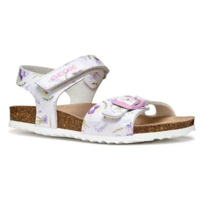 Image of Geox Adriel GIRL Sandals for kids, Size: 5, White/lilac High quality imitation leather