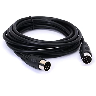 Image of HTGuoji Midi DIN 6 Pin Cable Male to Plug Instrument Converter Adapter 6pin Audio Cord for Microphone Guitar (3 Meter)