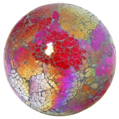 Image of Glass Mosaic Ball in Multi coloured red (Medium)