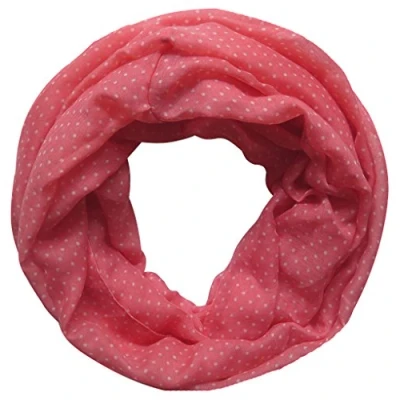 Image of Lina &amp; Lily Polka Dot Print Women&#039;s Infinity Scarf Snood Lightweight (Coral)