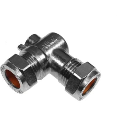 Image of SK INFINITY 15mm Angle Isolation Ball o fix Valves Compression 90 Degree Elbow Suitable HOT &amp; Cold WRAS Approved (Pack of 1)